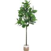 Growneer 6FT Artificial Fiddle Leaf Fig Tree with 98 Large Faux Fiddle Leaves, Dried Moss and Basket Fig Silk Tree Plants in Pot for Indoor Outdoor Divider, Home Office Decor image 0